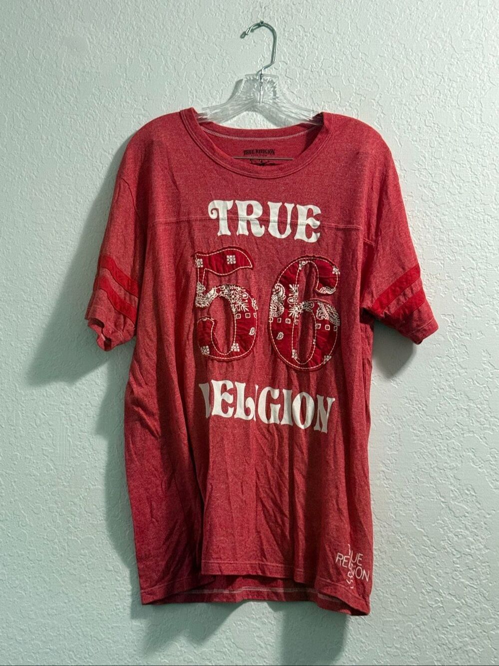 Vintage TRUE RELIGION $88 Bandana 56 Football Tee t shirt XXL 2x